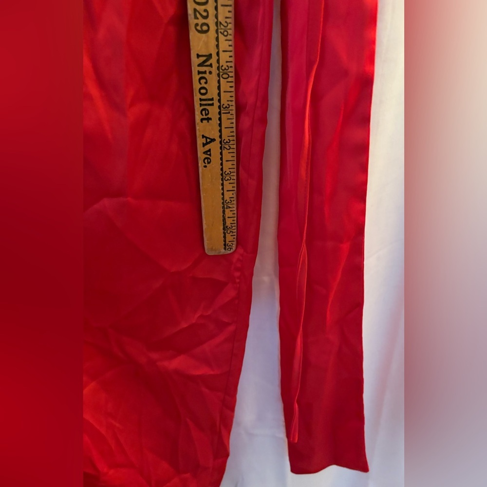 Unbranded Red One-Shoulder Maxi Dress w/Flower Embellishment, Side Zip; Size M/L - Picture 12 of 13